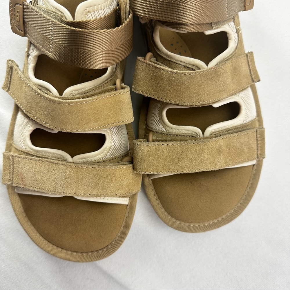 UGG Sport Sandals Mens Goldencoast Multistrap Suede 10 Foam Beige Beach Summer - Picture 5 of 12